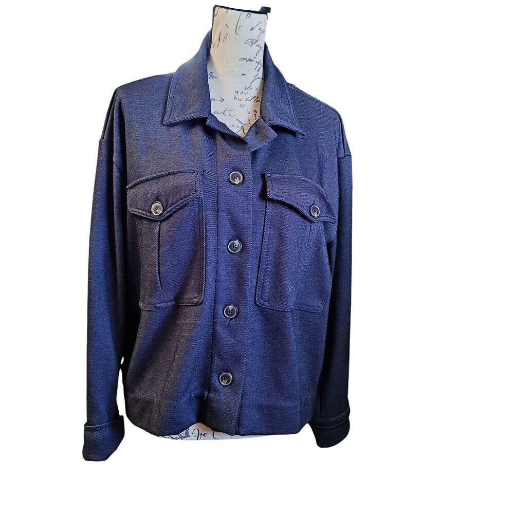 Banana Republic Size XL Button Front Jacket Front Pockets Blue NWOT Bomber